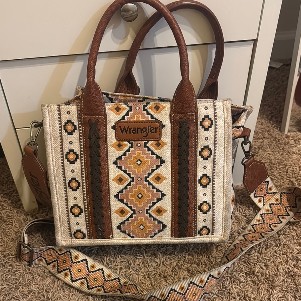Wrangler Brown and Cream Patterned Women's Bag